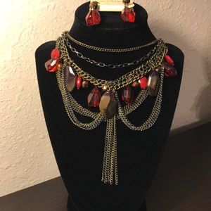 Necklace and earring set.